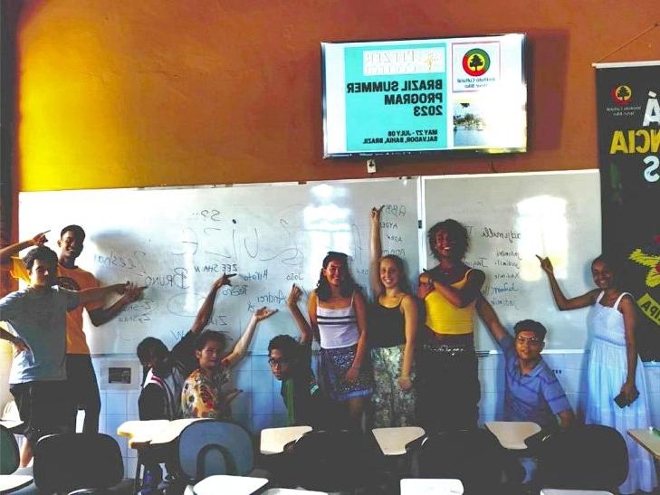 students in a classroom during the brazil summer program